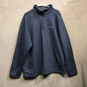 Columbia Mens Extra Extra Large Blue Quarter Zip Pullover Sz XXL